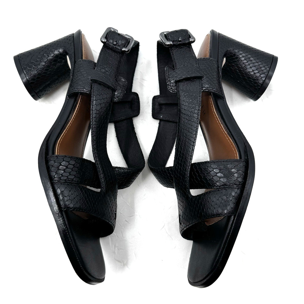 Donald Pliner Vlora Embossed Snake Leather Sandal Heels Size 8.5 MSRP $238